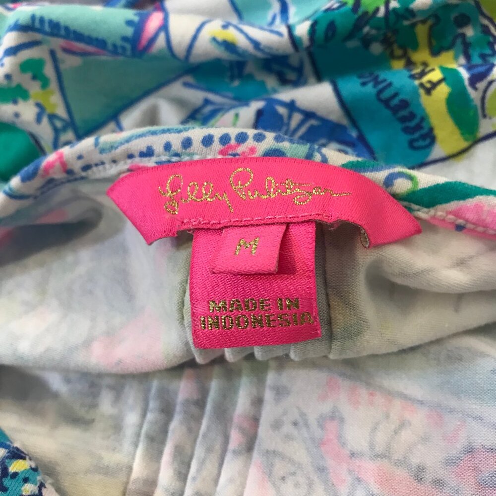 Lilly Pulitzer Wish You Were Here Crochet Print Woman's Dress Size Medium M 2020 - Picture 11 of 13
